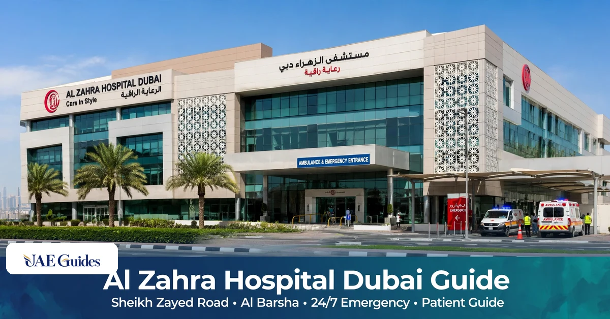 Al Zahra Hospital Dubai on Sheikh Zayed Road, Al Barsha.