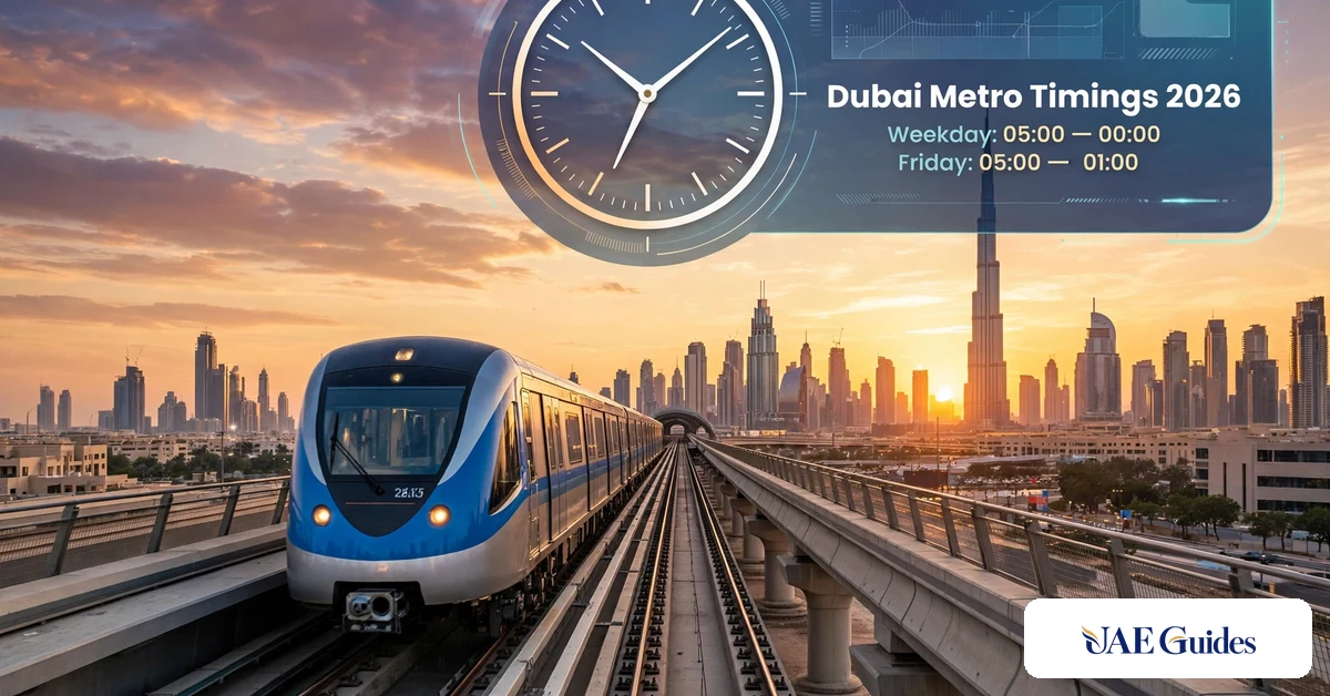 Dubai Metro timings today, Red Line train.