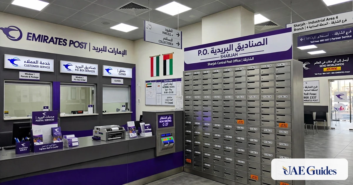 Emirates Post P.O. Box in Sharjah.